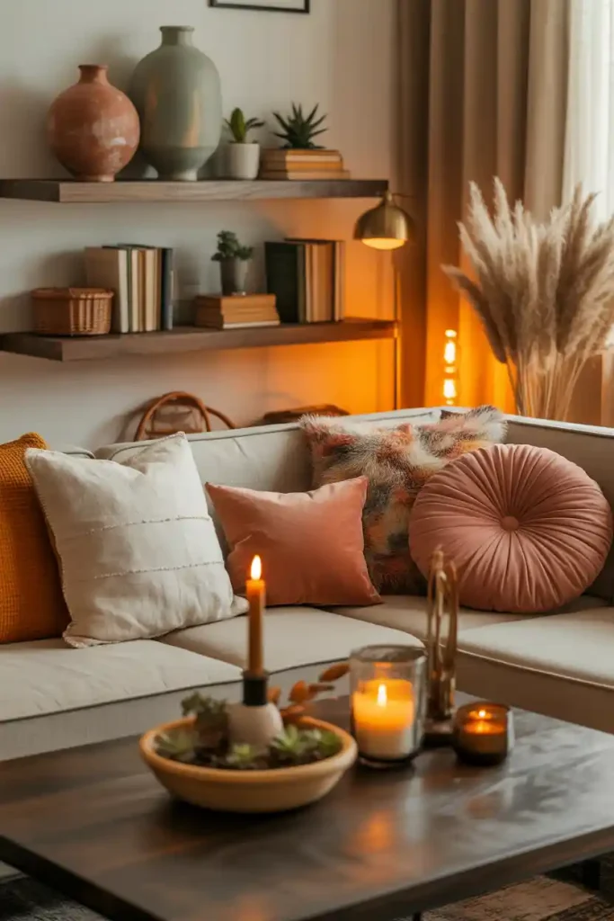 Cozy living room accents made with affordable DIY decor ideas