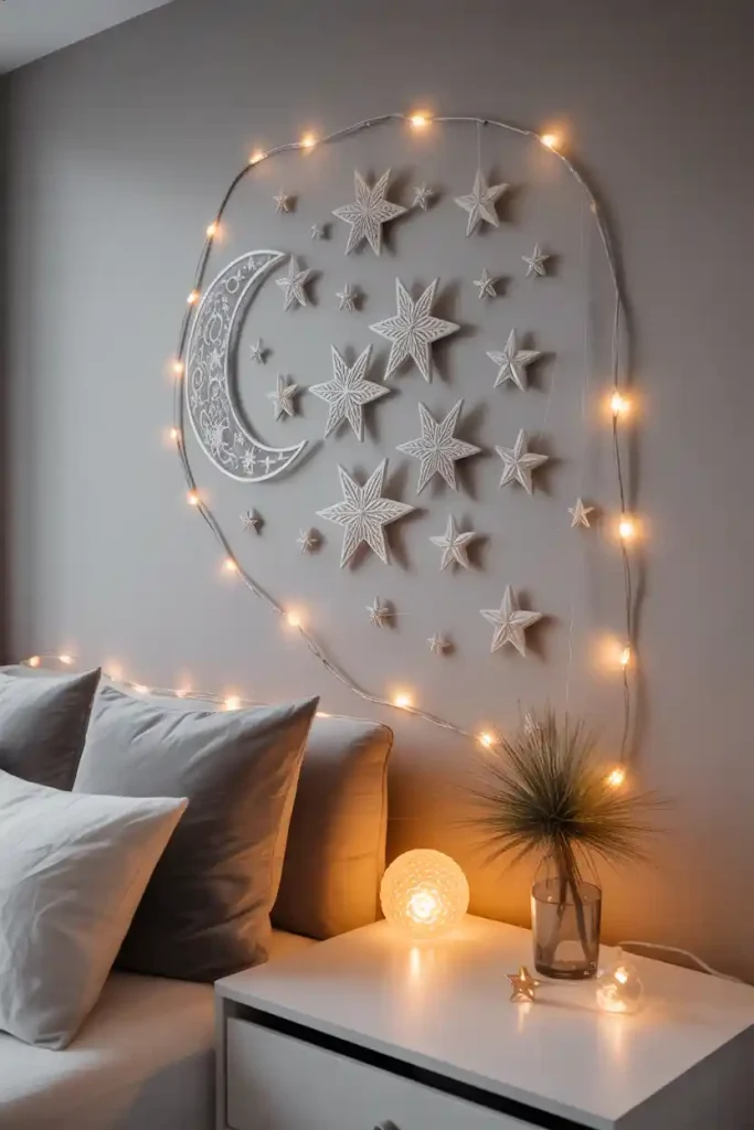 Celestial DIY home decor with stars and moon accents
