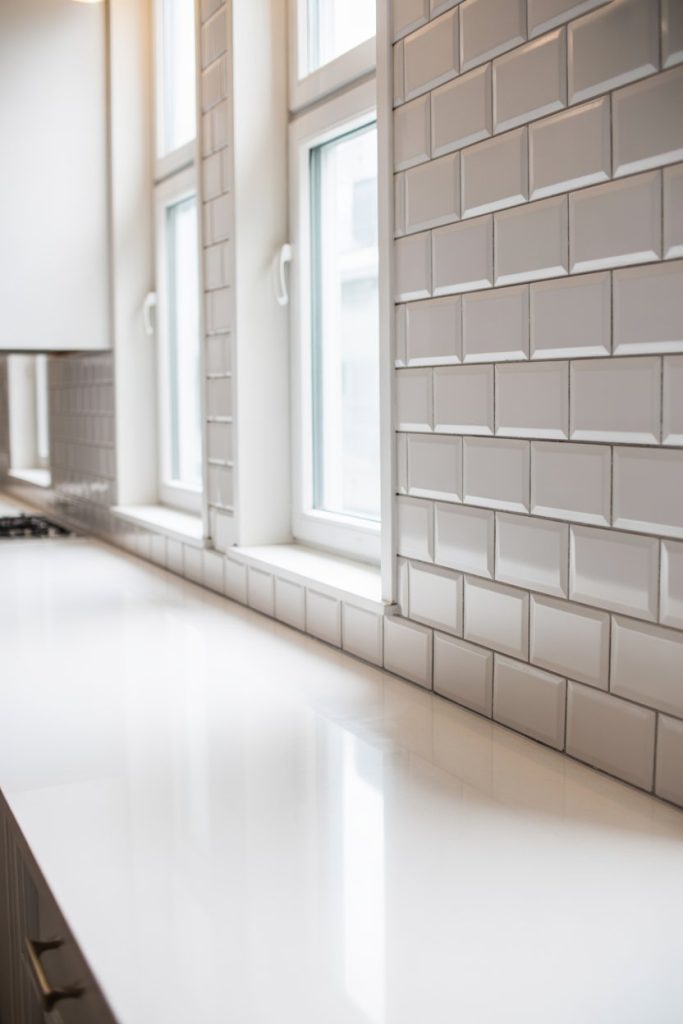 Dollar Tree backsplash ideas using peel and stick tiles